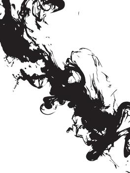 Intricate Black Ink Swirl Abstract Art Design Element vector