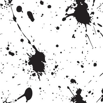 Black Ink Splatter Pattern Seamless Texture for Design Projects vector