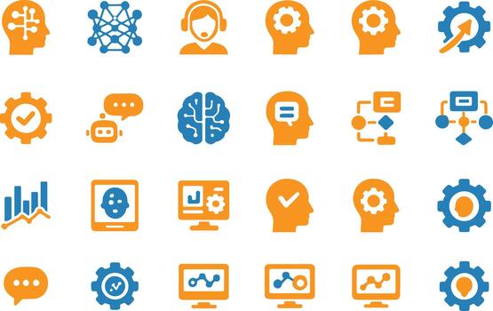 ai y datos Ciencias íconos máquina aprendizaje y robótica símbolos vector
