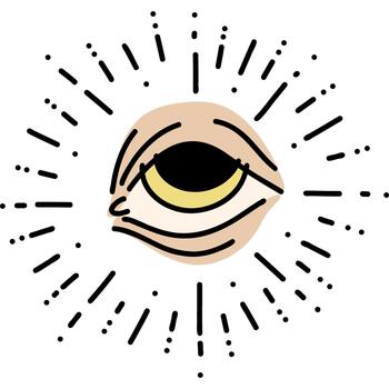 un ojo con rayos viniendo fuera de eso vector