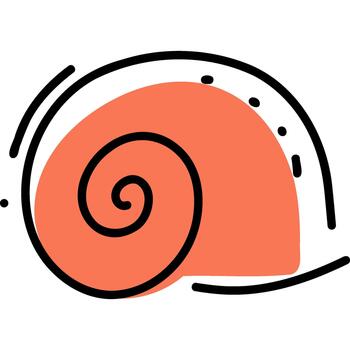 un caracol con un espiral modelo en eso vector