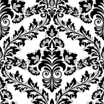 damasco modelo elemento antecedentes Arte en negro y blanco color vector