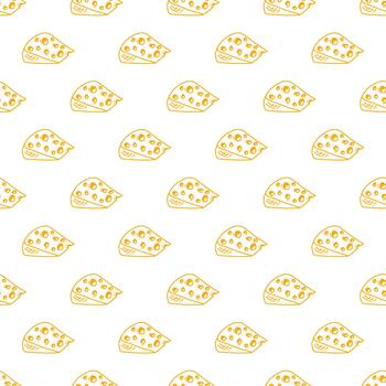 Cheese illustration pattern. Cheese doodle pattern background. Cheese design. Cheese style pattern. Seamless Pattern of a Dairy Deligt. Cheddar seamless pattern. Mozarella illustration background. vector