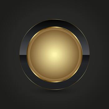 A refined gold web element exuding wealth and exclusivity, ideal for high-end websites or apps on dark gradient background vector