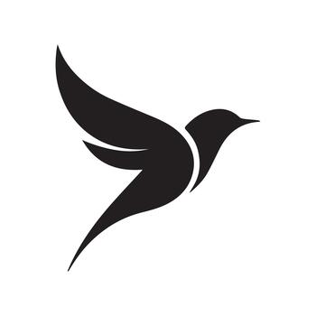 Elegant and Modern Abstract Bird Flying Silhouette Design Symbolizing Freedom and Grace, a powerful emblem of aspiration and serene movement vector