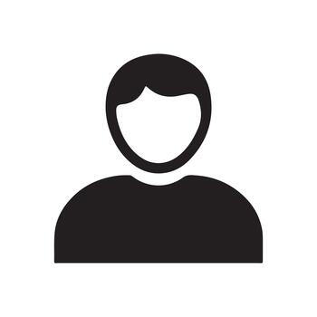 graphic of a generic human avatar, a person symbol for a user interface, member login, and contact identity vector