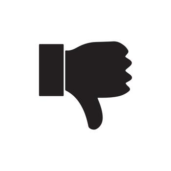 Hand Gesture of Thumb Down Expression of Disapproval in Sign Language for Person vector