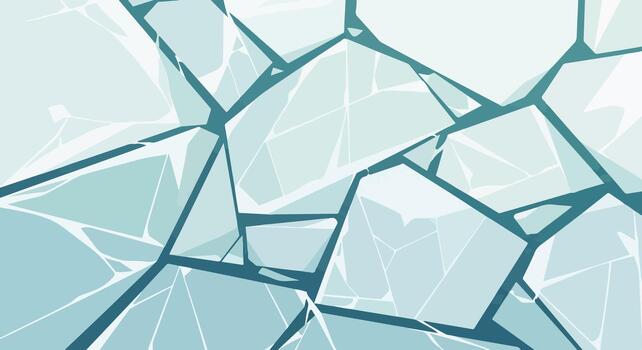 Abstract Broken Ice Background with Turquoise Accents vector