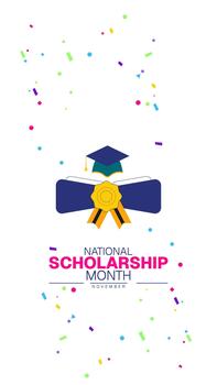 National Scholarship Month Encourages Communities to Support Students Access Education Recognize Achievements and Provide Resources That Make Learning Opportunities Possible vector