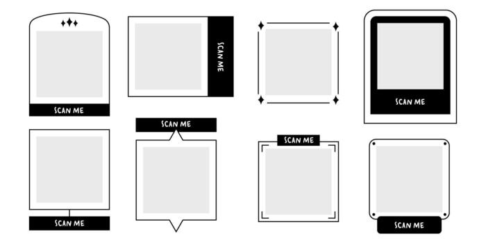 Qr Code with Scan Me Frame Collection vector