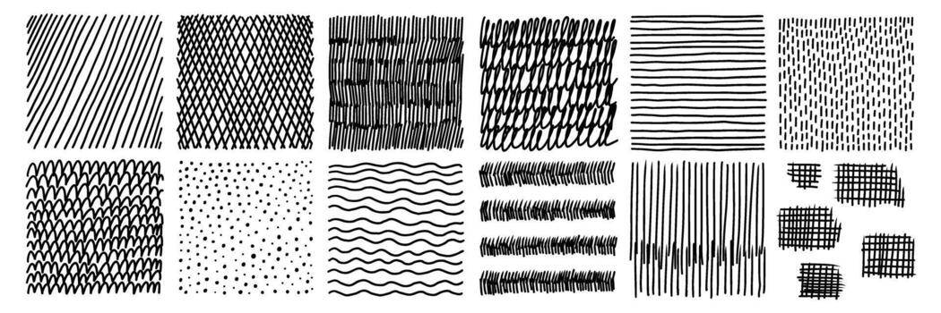 Crosshatch Line Pattern Set vector