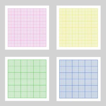 Millimeter Grid Graph Paper Set vector