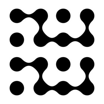 metaball conectar puntos icono, resumen geométrico forma. conectado redondo manchas... vector