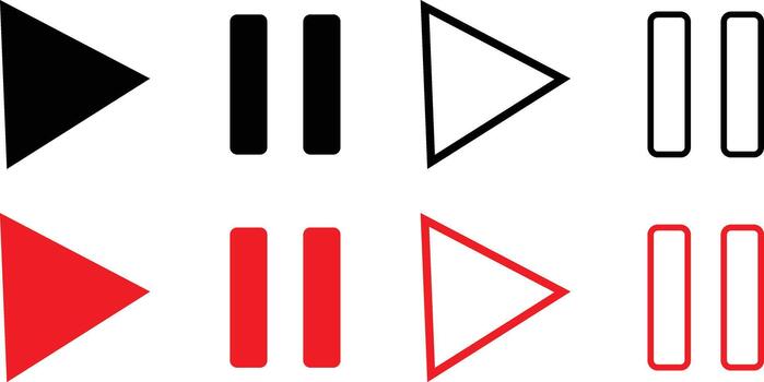 media player button icon set. play and pause buttons icon. Social media elements. Digital player monochrome progress bar for music vector