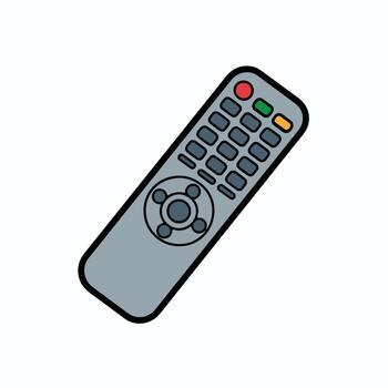 negro televisión remoto controlar dispositivo con un blanco teclado aislado en un limpiar antecedentes vector