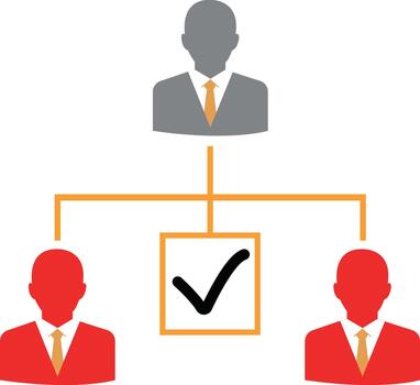 Business hierarchy chart with a manager and two subordinates vector