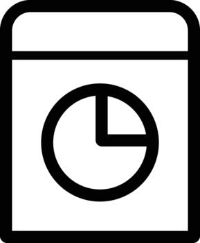 sencillo negro icono de un reloj con un trimestre desaparecido vector