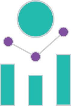 Abstract infographic elements with bar chart and connected dots vector