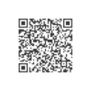 Dotted QR code pattern in halftone style on white vector
