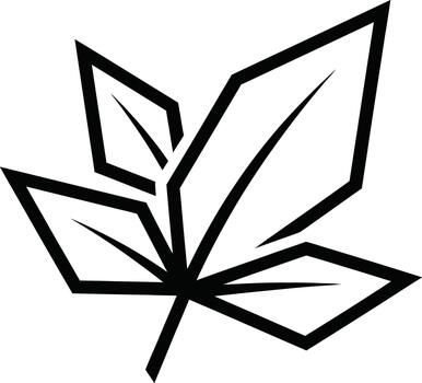 Geometric leaf design, showcasing a modern and minimalist aesthetic with sharp lines and bold shapes vector