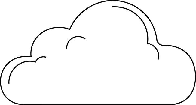Simple cloud outline weather symbol for forecast and design in minimalist style vector