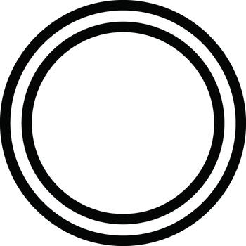 Double circle, a simple geometric shape for graphic design and artistic compositions vector