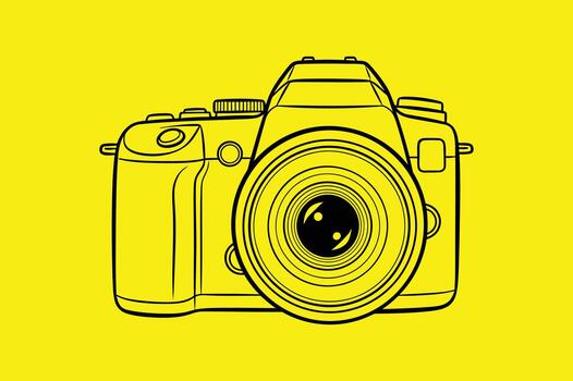 ilustración de cámara describir, un sencillo dibujo de un cámara vector