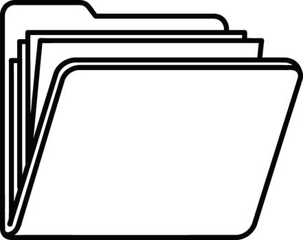 Illustration of folder icon with documents, file management concept vector