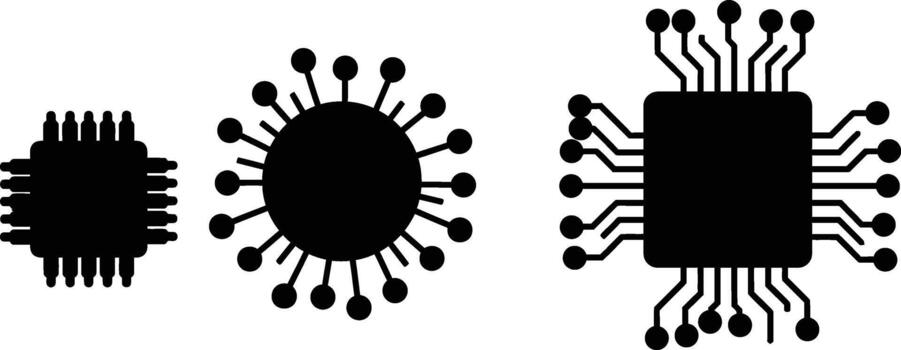 Tres artificial inteligencia papas fritas son desplegado vector
