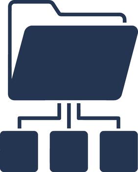 ilustración de carpeta con engranaje y archivos representa datos administración vector