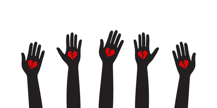 Concept of Broken Heart, Pain, and Need for Help Icon vector