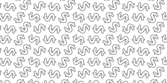 Seamless pattern of dollar symbols, creating a repeating background of currency icons for financial or business-related themes vector