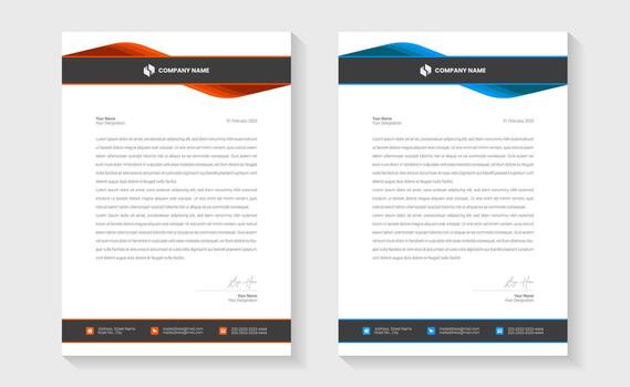 Modern Creative Clean business style letterhead bundle of your corporate project design. Set to print. modern business letterhead in abstract design. Elegant template. vector