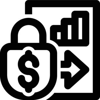 fijo costo contorno icono vector