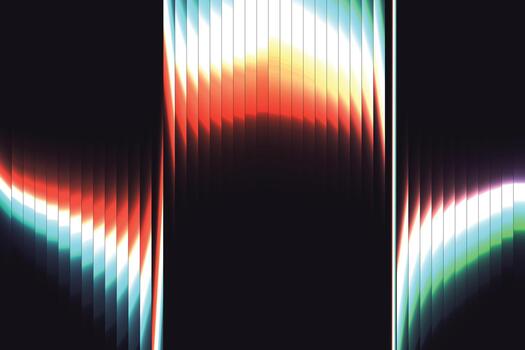 Luminous Neon Gradient Ribbed Reflection Abstract Background vector