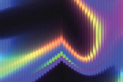 zigzag neón acanalado degradado reflexión fractal antecedentes vector