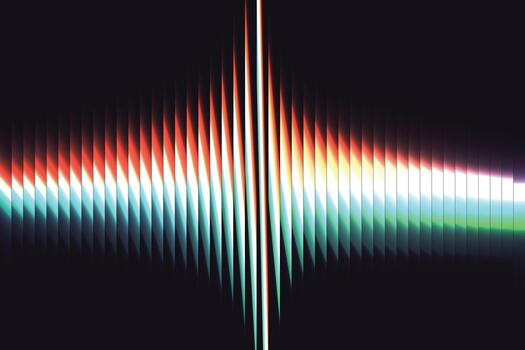 Neon Ribbed Gradient Ripple Reflection Fractal Background vector