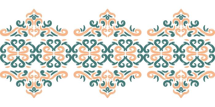 Ornate Abstract Continuous Horizontal Strip vector