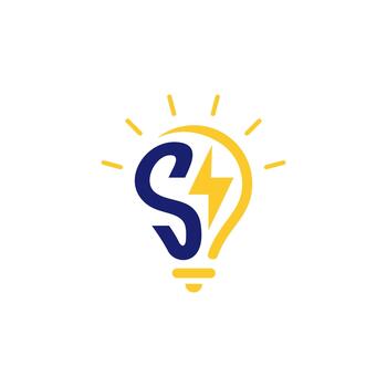 ligero bulbo con un relámpago tornillo símbolo adentro, representando innovación y energía vector