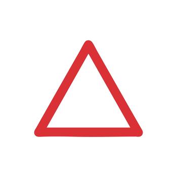 Red Triangle Warning Symbol Isolated on White Background vector