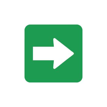 blanco flecha señalando Derecha en un verde cuadrado antecedentes vector