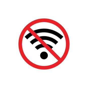 No Wi-Fi Signal Icon Internet Connection Symbol Forbidden vector
