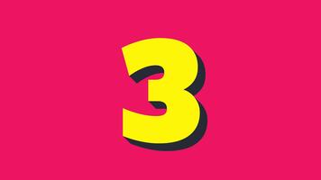 45 andra stoppur timer med ljus djärv gul siffra med mörk skugga på rosa bakgrund perfekt för kort timers, och kreativ öppnare eller presentation video