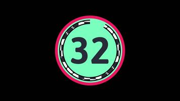 35 andra nedräkning timer som visar siffra inuti en grön cirkel med dynamisk cirkulär framsteg animering på svart bakgrund lämplig för deadline timers, presentation video