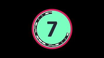 10 andra nedräkning timer som visar siffra inuti en grön cirkel med dynamisk cirkulär framsteg animering på svart bakgrund lämplig för deadline timers, presentation video