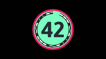 45 second countdown timer showing number inside a green circle with dynamic circular progres animation on black background suitable for deadline timers, presentation video