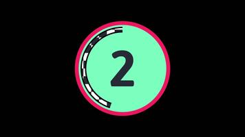 5 andra nedräkning timer som visar siffra inuti en grön cirkel med dynamisk cirkulär framsteg animering på svart bakgrund lämplig för deadline timers, presentation video