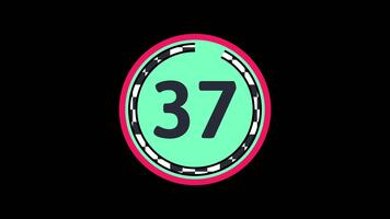 40 second countdown timer showing number inside a green circle with dynamic circular progres animation on black background suitable for deadline timers, presentation video