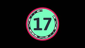 20 second countdown timer showing number inside a green circle with dynamic circular progres animation on black background suitable for deadline timers, presentation video