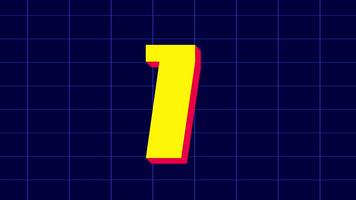 10 second countdown timer in bold yellow number with red shadow on blue grid background perfect for countdown, timer animations, and motion graphics projects video